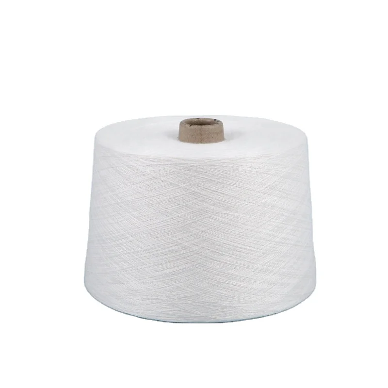 100% Polyester 30S/1 Ring Spun Yarn Raw White Polyester Yarn For Knitting