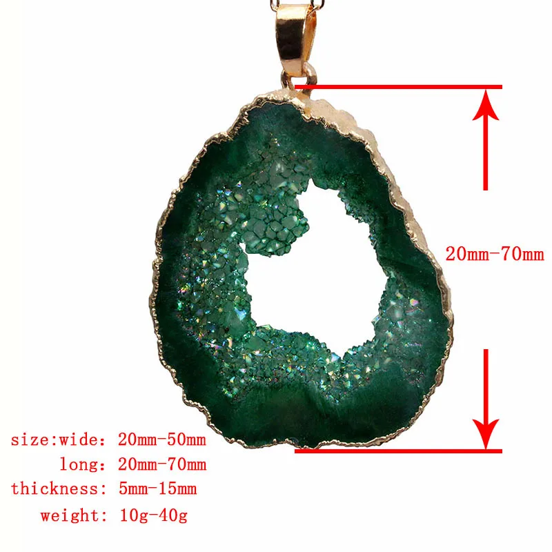 SUXUAN Jewelry Natural Stones Agate Crystal Pendant Gold Plated Quartz Necklace Pendants for Women Fashion Jewelry