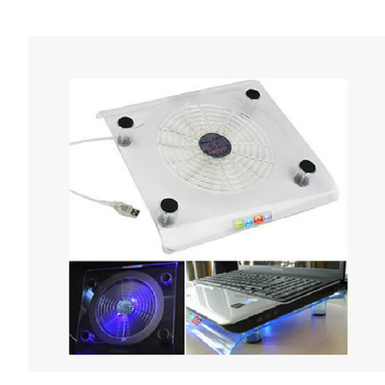 
New Arrival White Model Plastic Blue Light USB Laptop Cooling Base 