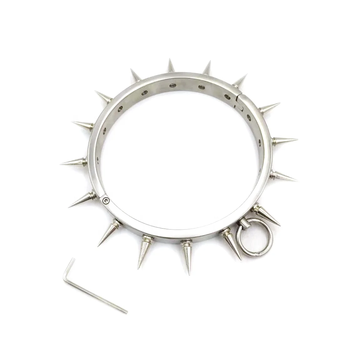 Neck collar stainless steel bondage restraints sex toys for couples adult games slave bdsm fetish