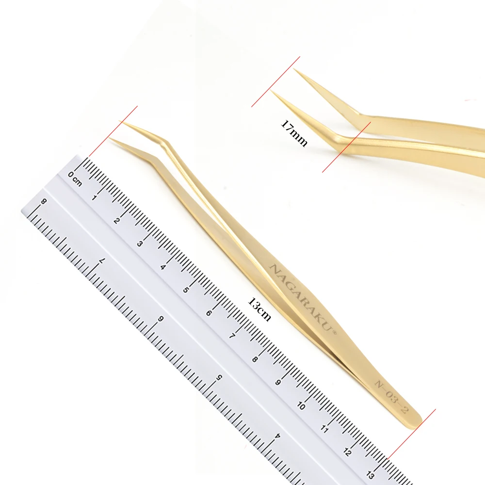 
 Щипцы для ресниц NAGARAKU веером, пинцет из нержавеющей стали с длинными наконечниками для наращивания, хорошо закрывающийся аппликатор для ресниц  