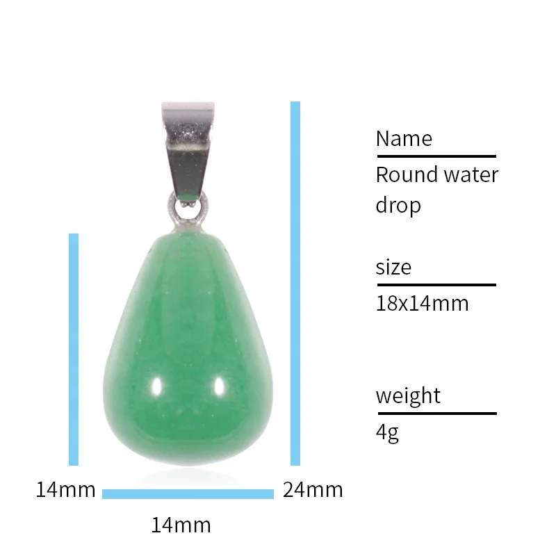 Charms Raw Crystals Healing Stones Round Water Drop Pendant 925 Natural Stone Pendants For Jewelry Making Wholesale Bulk
