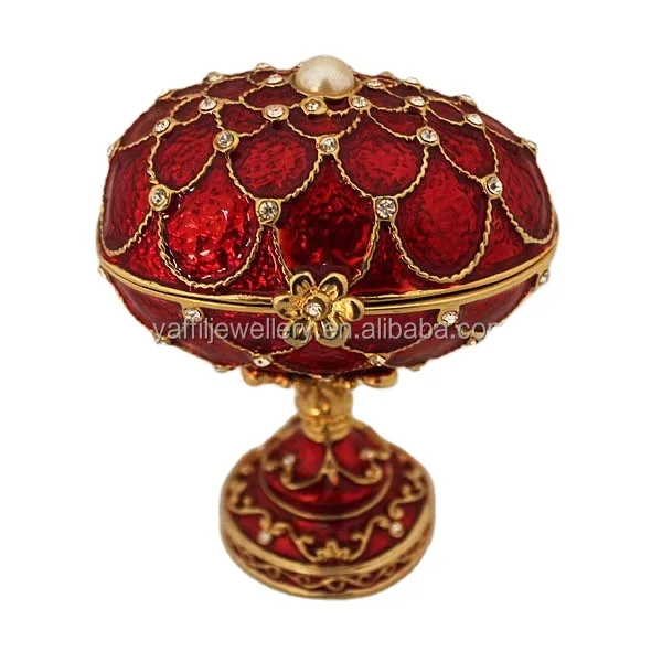 2024 красный Faberge металлические поделки яйцо шкатулка сувенирный подарок