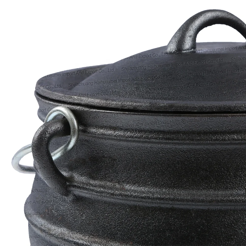 OEM Pre-seasoned South Africa Cast Iron Three 3 Legged Legs Potjie Pot Cauldron