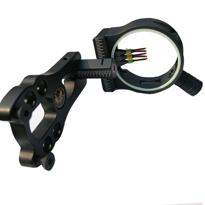 0.029inch/5 Pins Archery Adjustable Compound Bow Sights Light Illuminated by Optical Fiber Optic Sight Flecha Hunting