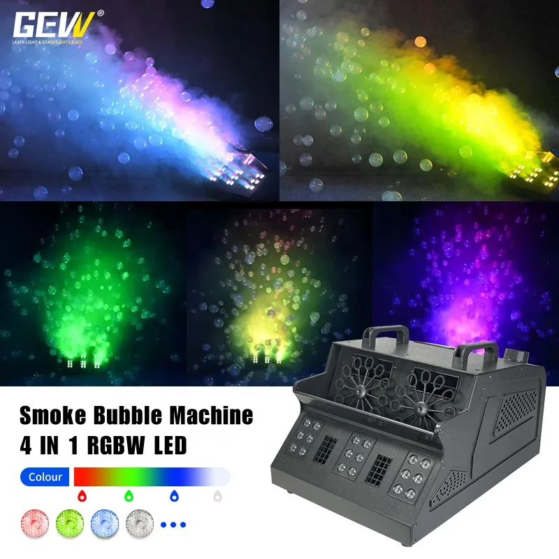 GEVV Hot Selling Stage Effects DMX 512 LED RGB Double Head Smoke Bubble Machine For Party Wedding Stage Show