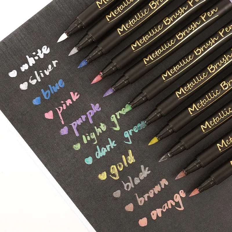 12 Color Acrylic Marker Professional Brush Tip Painting Non Toxic Markers