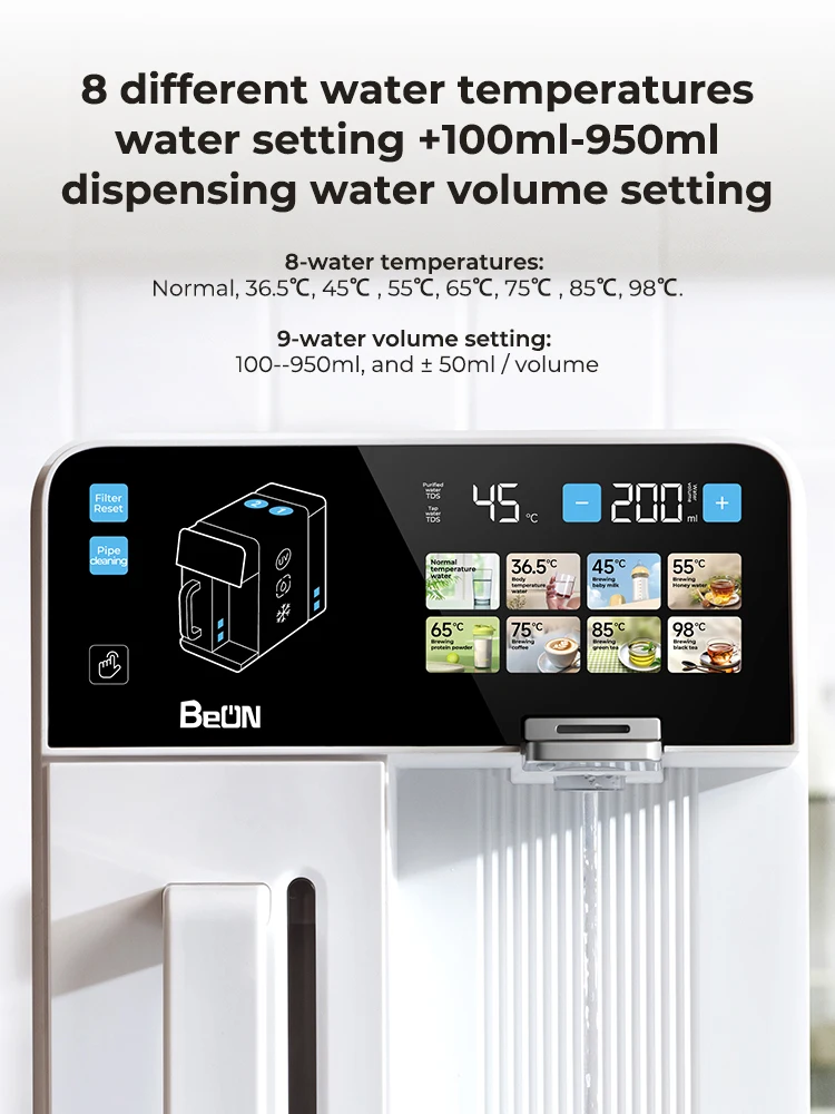 Home Office Countertop RO System Electric Water Dispenser Purifier for Drinking