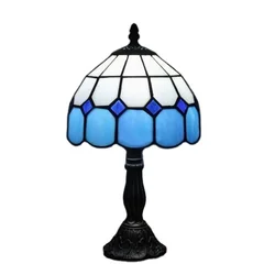 Simple 8 Inch Small Mini Hotel Glass Lighting LED Table Bedside Lamp with Resin Base