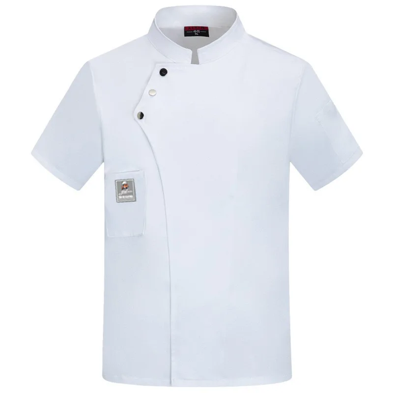 Logo Printing Hotel cooking wear white chef clothes uniform unisex suit cook costume kitchen restaurant bar staff chef uniform