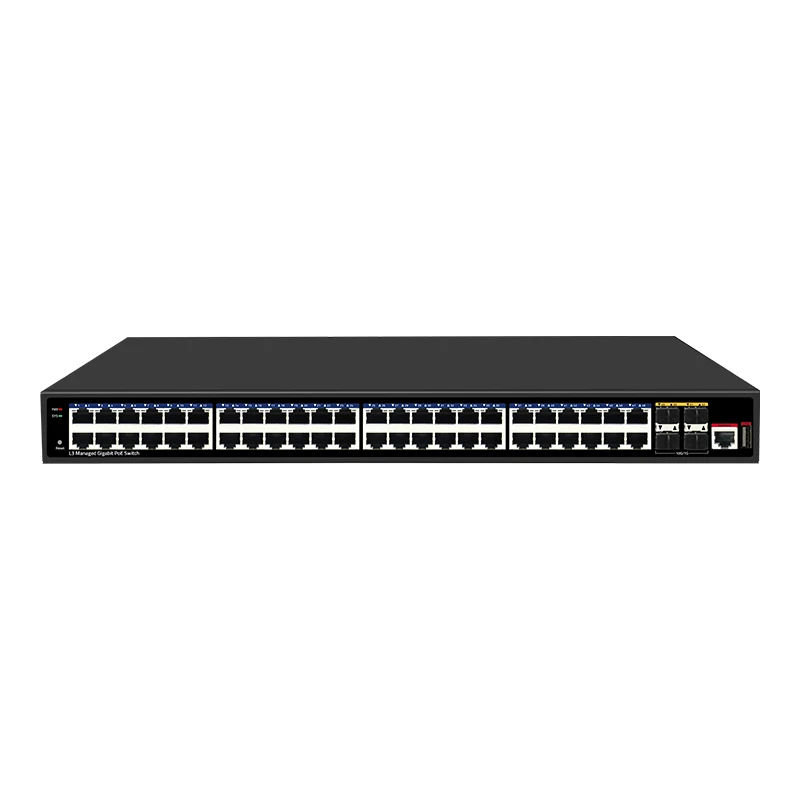 52 порта 10G Uplink 48 портов Gigabit L3 Управление Ethernet POE коммутатор