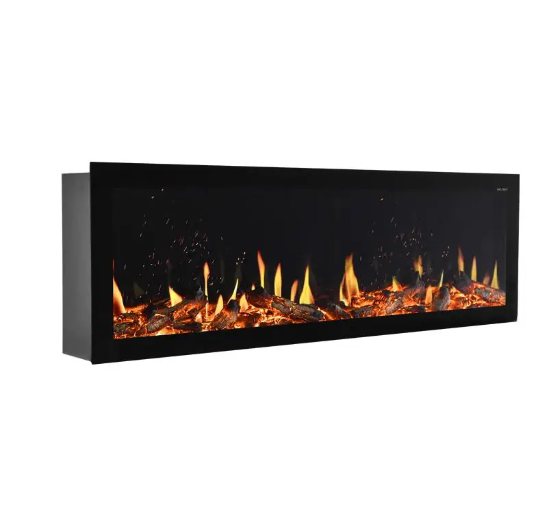 
New modern built in electric fireplace flame LED recessed no heat wall decorative electric fireplace wall 