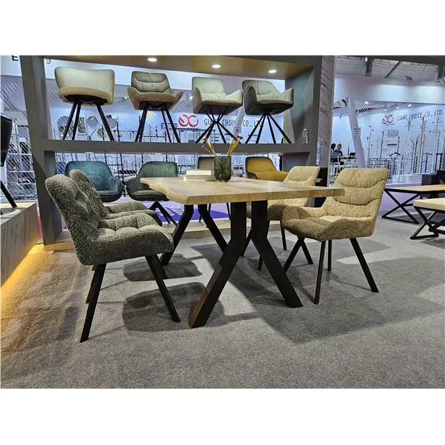 Popular Factory Home Furniture Top Dining Room Table Set Modern Design Cheap Round Shape Dining Table Contemporary Dining Chairs