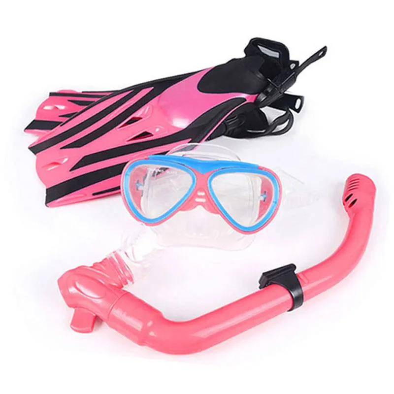Child professional Scuba diving equipment swim diving mask snorkel fins set