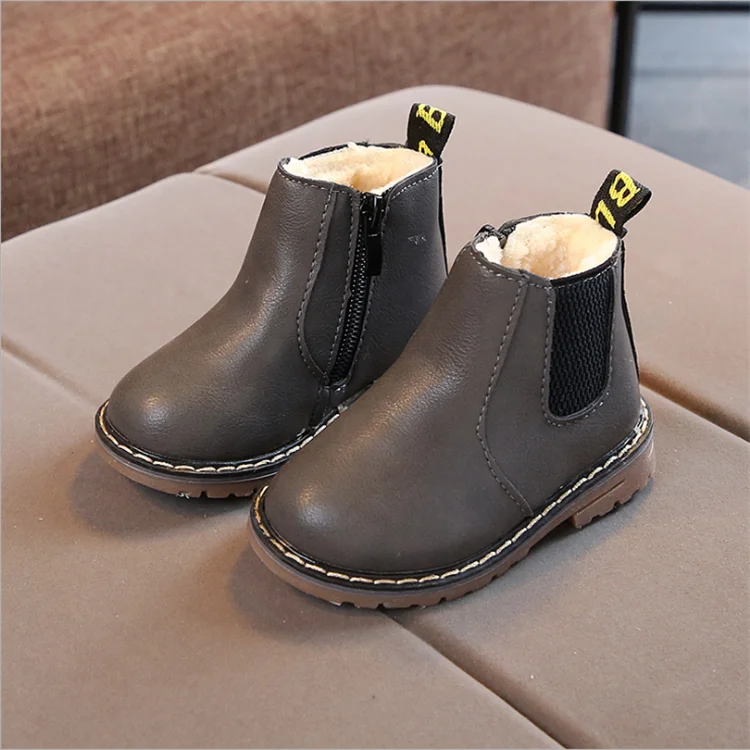 Новые модные детские зимние ботинки из искусственной кожи, обувь для девочек 2021