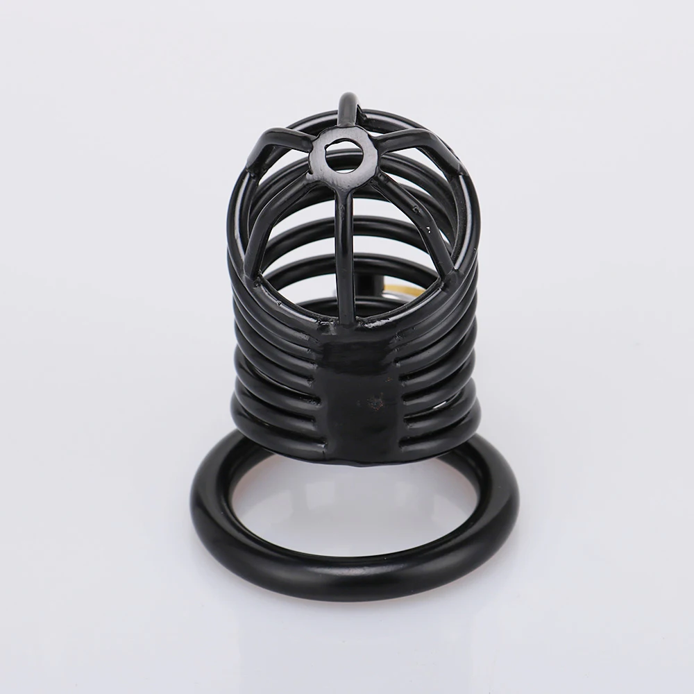 
Aimitoy Bondage Unique Design Manganese Steel Male Chastity Lock Cage Scrotum Ring Glans Rings Men Steel metal chastity cage 