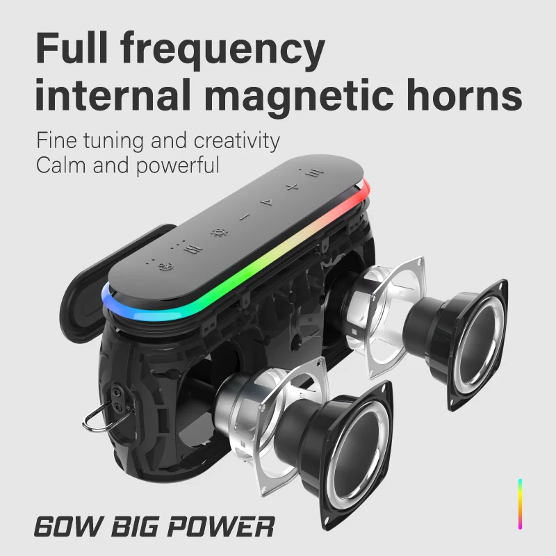 XDOBO X8 III 60W Portable Loud Wireless Stereo Speaker with Rich Bass and Colorful Lights TWS Pairing EQ Mode Outdoor Speaker