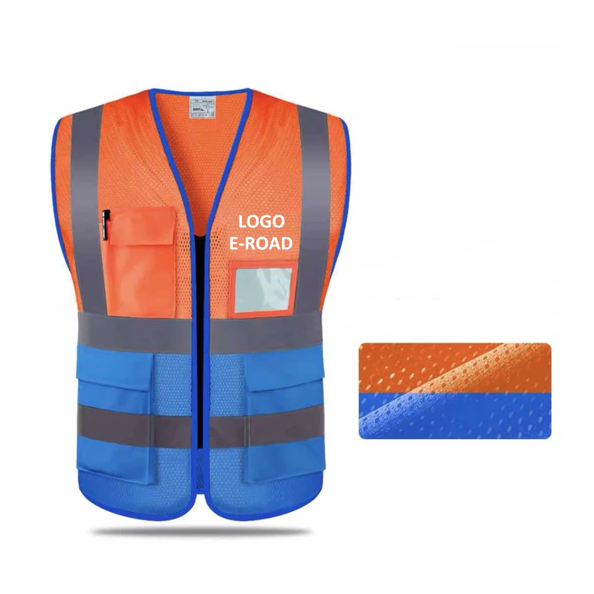 reflective jacket  Custom Logo with Pockets two-color splicing High Visibility Work construction Safety Vest