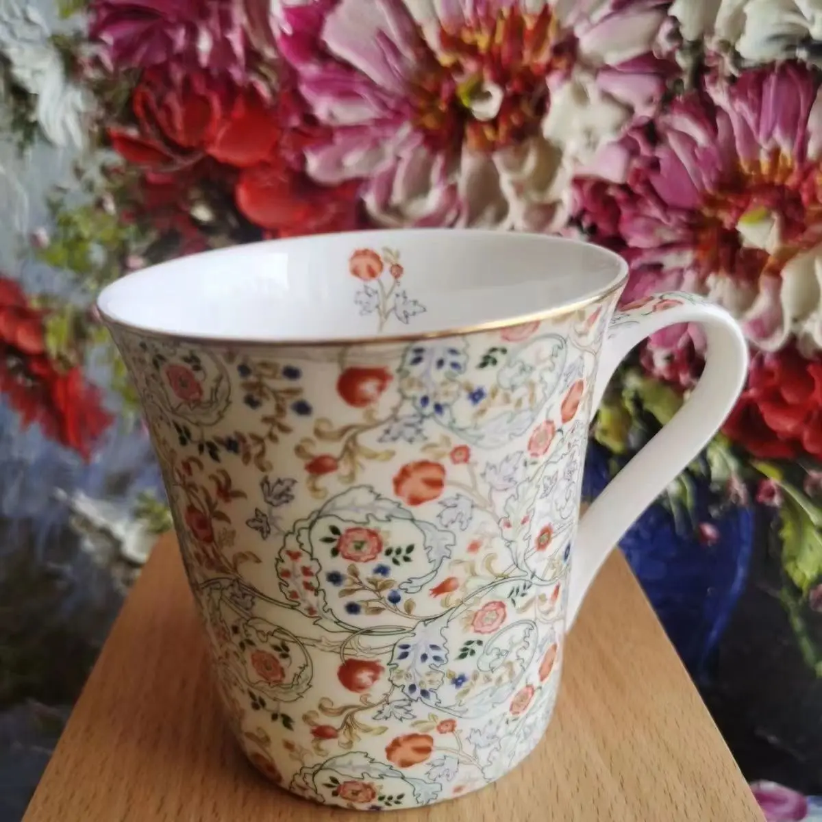 Wholesale new bone china  coffee mugs custom  flower logo ceramic cup ceramic mug ceramic coffe mug