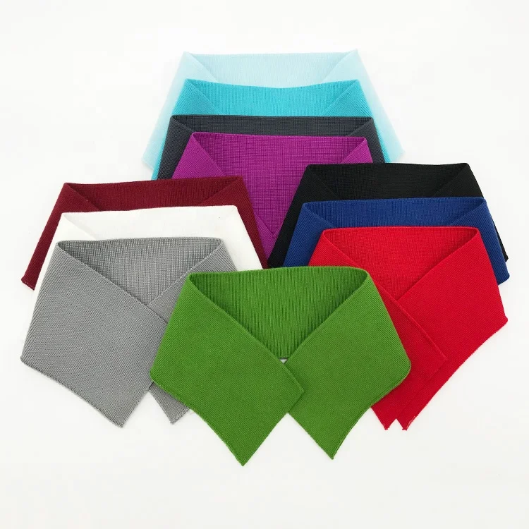 
Source Factory Good Price 1*1 Solid Color Knitting Rib Collar Plain Flat Knitted Rib Collars 