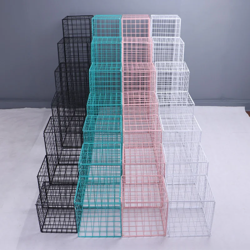 Custom Made Panel Gridwall Wire Mesh Book Display Rack Photo Shelf Grid Wall