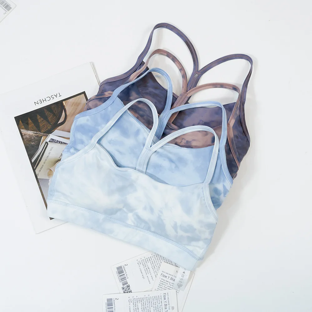 Lulu Yoga Flowy женское Спортивное быстросохнущее нижнее белье Телесный бюстгальтер с начесом спортивный для женщин тренажерный зал