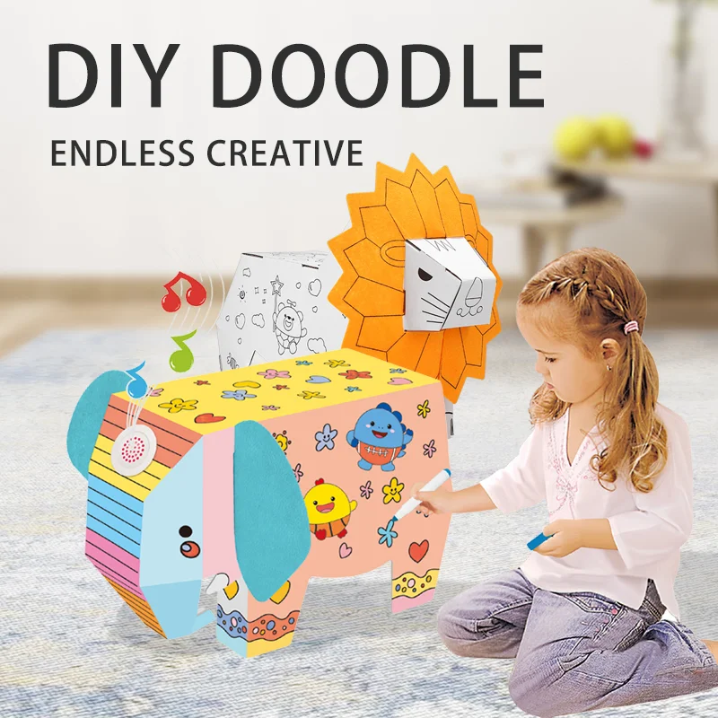 Цветная картонная Интерактивная Развивающая игрушка «сделай сам» для строительства и живописи 3D рисования вручную