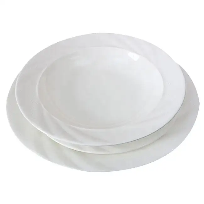 wholesale cheap 18 pcs diner set  porcelain wholesale ceramic plates sets fine bone china embossed porcelain plates