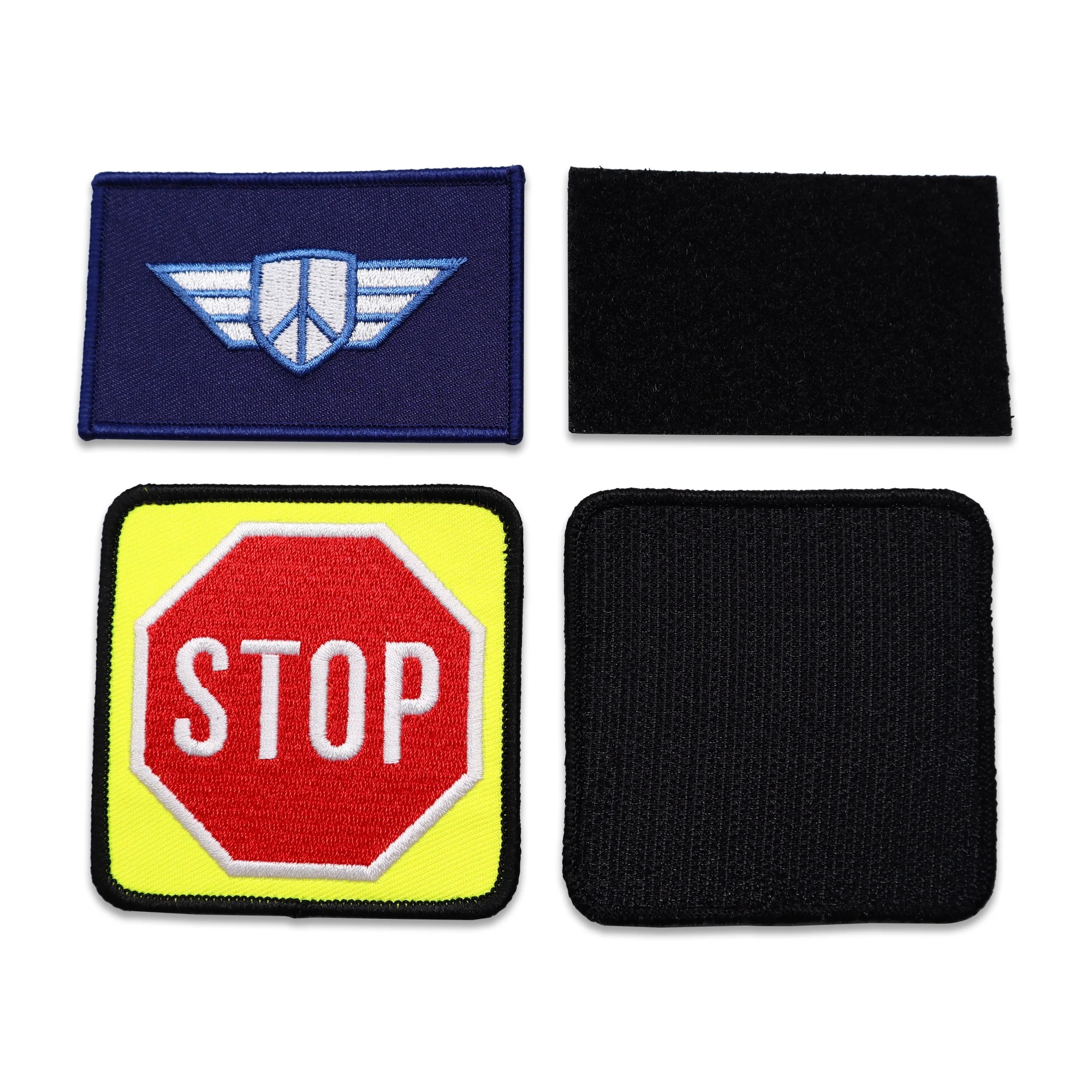 Brand Name Patches Custom Embroidery Hook And Loop Patch Embroidered Badge For Clothing