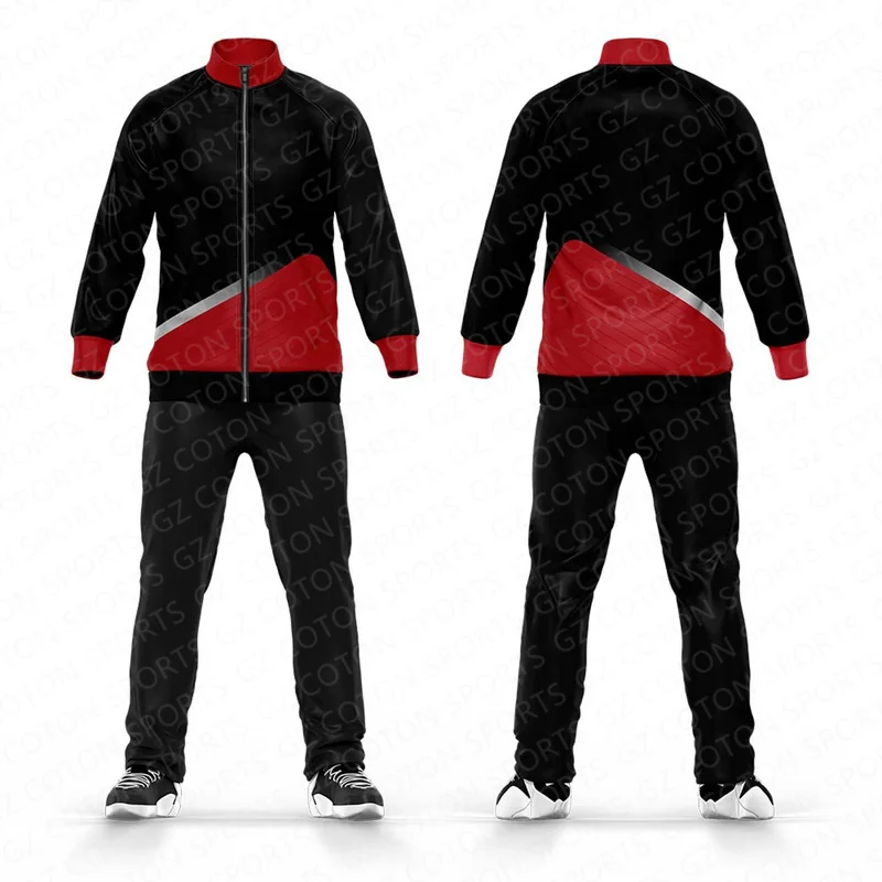 Customized Warm up Men Athletic Tracksuit Casual Full Zip Sweatsuits 2 Piece Jogging Suits for Running Fitness Exercise