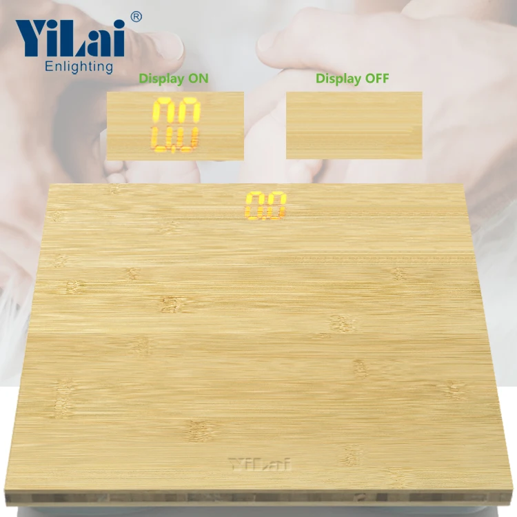 Natural bamboo scale bathroom home electronic weighing scales digital body type of weight