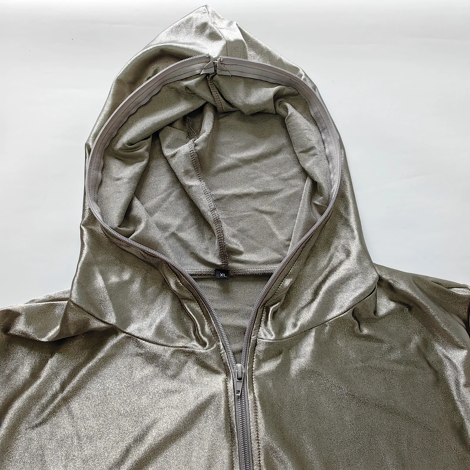Conductive Silver Fiber Hoodie Anti-radiation EMF/EMI/RF Blocking Faraday Fabric Jacket Shielding 5G Signal Silvery Short Coat