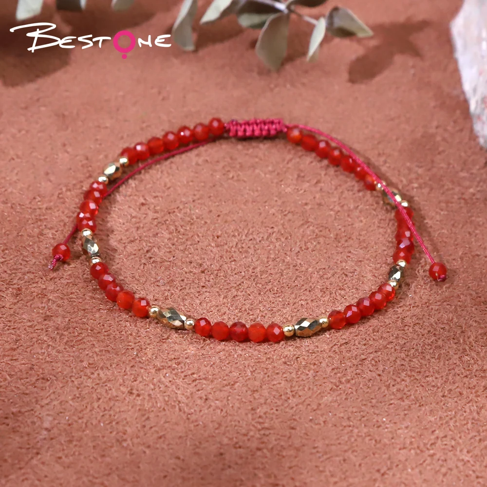 Bestone Personalized Packaging Private Label Brand Promotion Classic Agate Amethyst Faceted Bead Bracelet