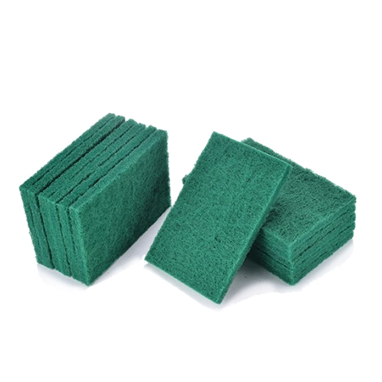 green or grey color 6x9inch scouring pad for metal abrasive scouring clean cloth