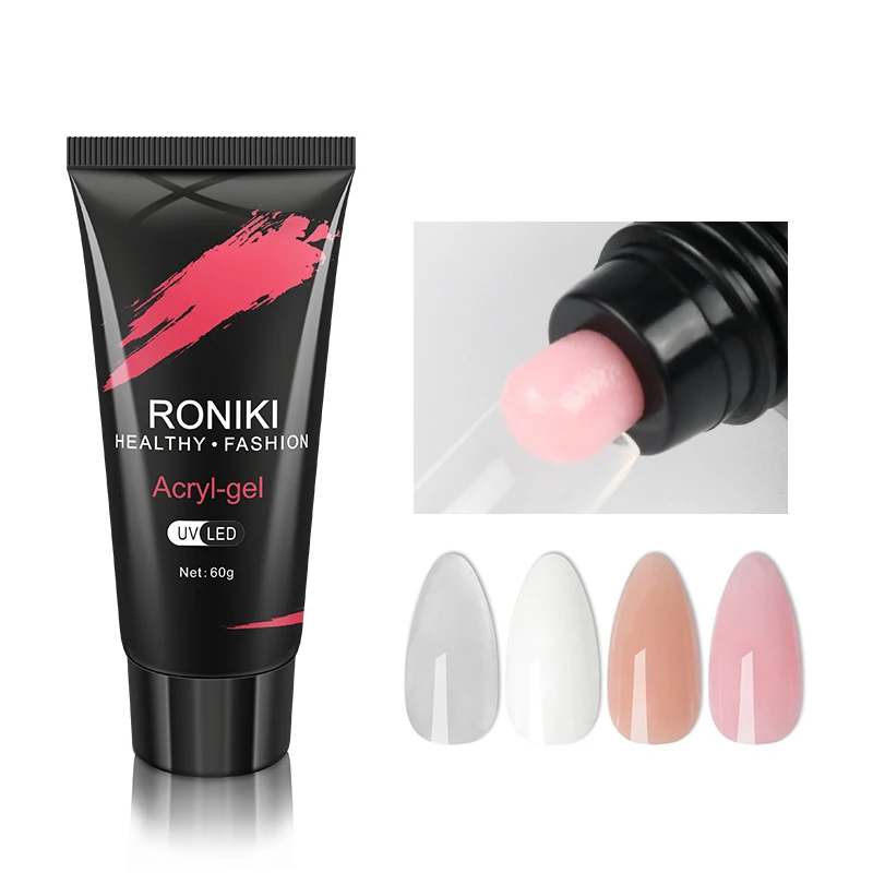 RONIKI Poly Extension Gel for Nail 30g Nude Pink Acrylic Gel Trendy Nail Art Design Nail Extension Gel Easy DIY at Home