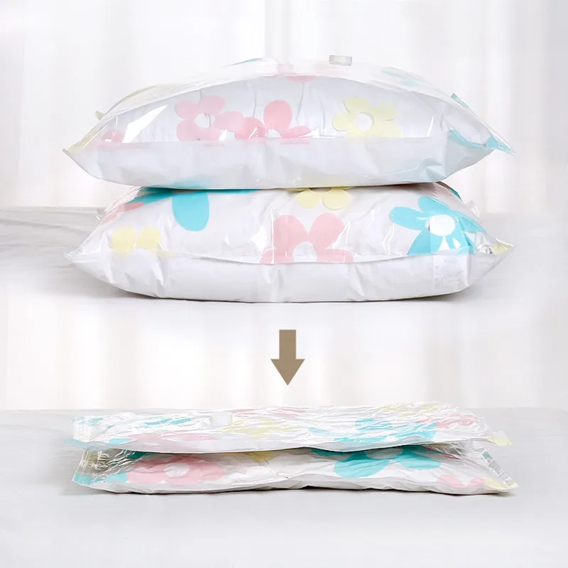 Magic Brand Printed Sunflower Compression Bag For Clothes Cotton Quilt Space Saver Wholesale Vacuum Storage Bags With Pump