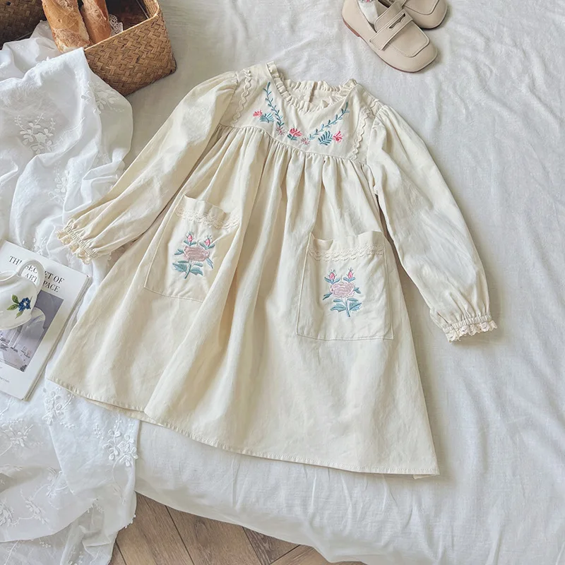 Детское хлопковое бальное платье ручной работы