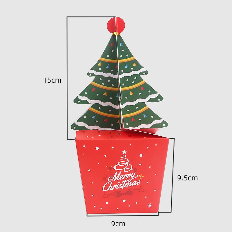 New designed 3D christmas tree shaped foldable gift paper boxes for candies