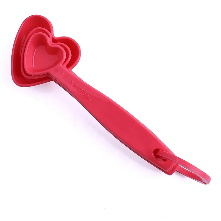 4 шт., Кухонные цифровые мерные чашки в форме сердца, 2,5 мл, 5 мл, 15 мл