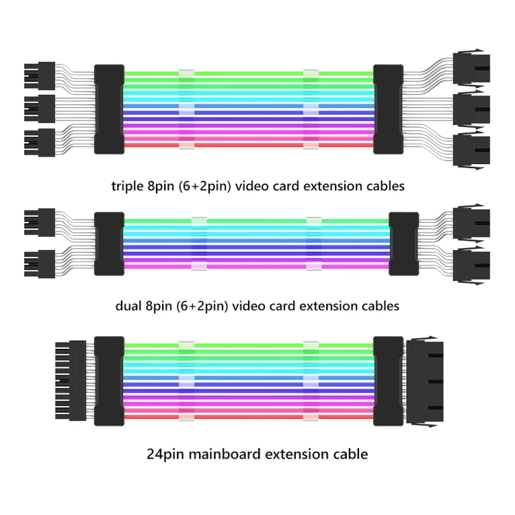 Оптовая продажа 24pin Rgb кабель материнская плата источник питания световой провод черный 5 В ARGB неоновый цвет удлинитель Pc