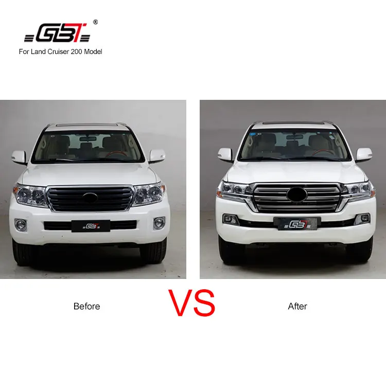 GBT front&rear car bumper grille rear light year for 2008-2015 Upgrade to 2016 For Toyota Land Cruiser 200