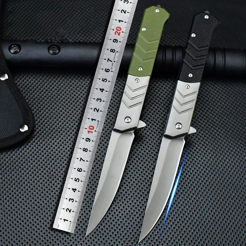 Hot Selling High-Quality 440C Blade G10 Handle Knife Camping Portable Pocket Knife Outdoor Folding Knife