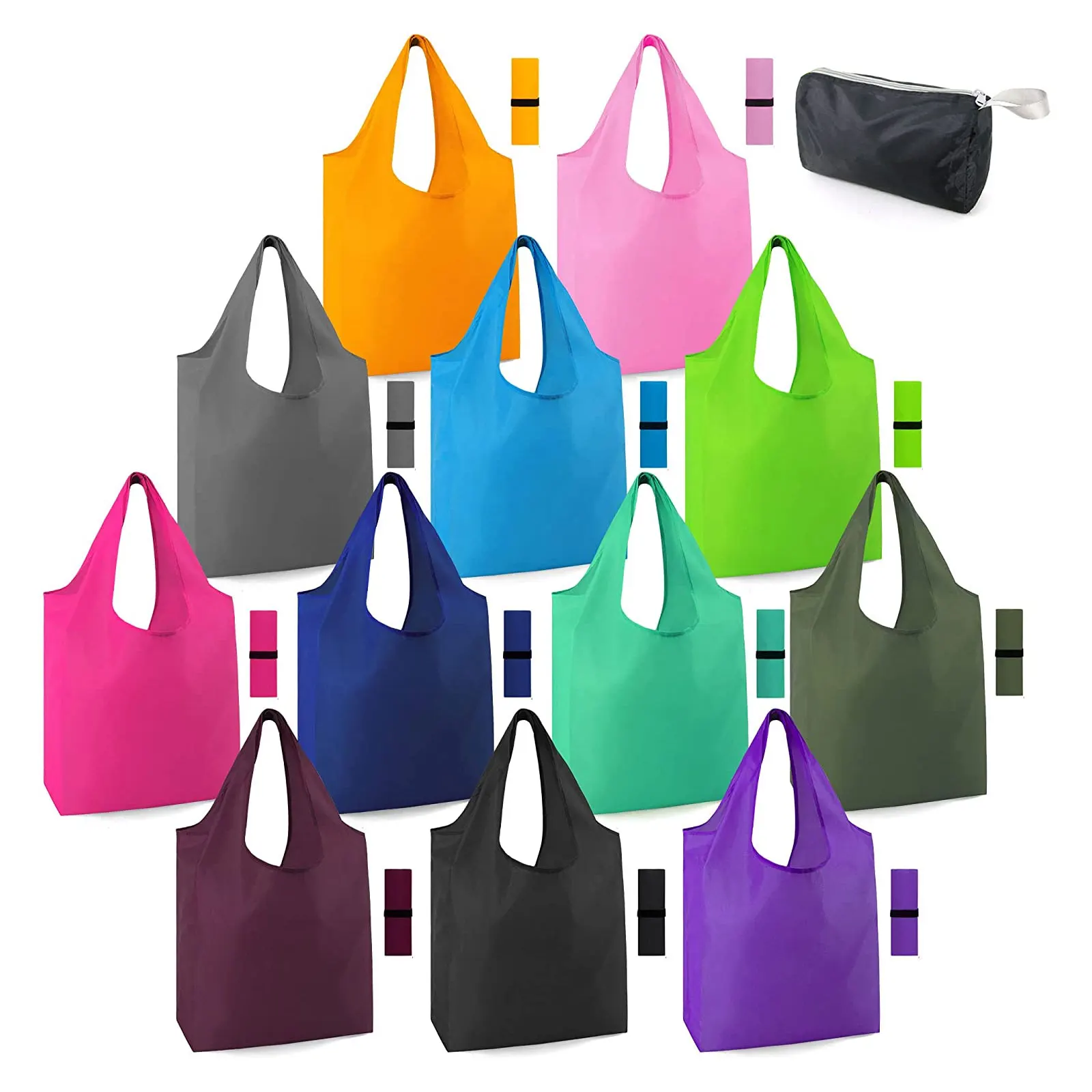 Hot Sale  Custom Reusable Grocery Bags Multi-color  Tote Bag Foldable Shopping Storage Over Arm Bag