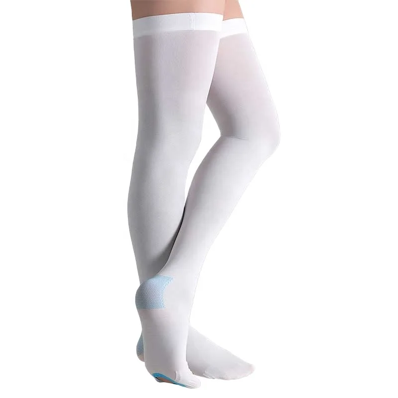 Medical Anti Embolism Compression Stockings 20-30 mmHg - Thigh High Compression Socks with Inspect Toe Hole for Women and Men
