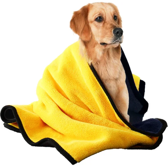 Factory customized large soft super absorbent microfiber grooming quick drying pet dog towel bath