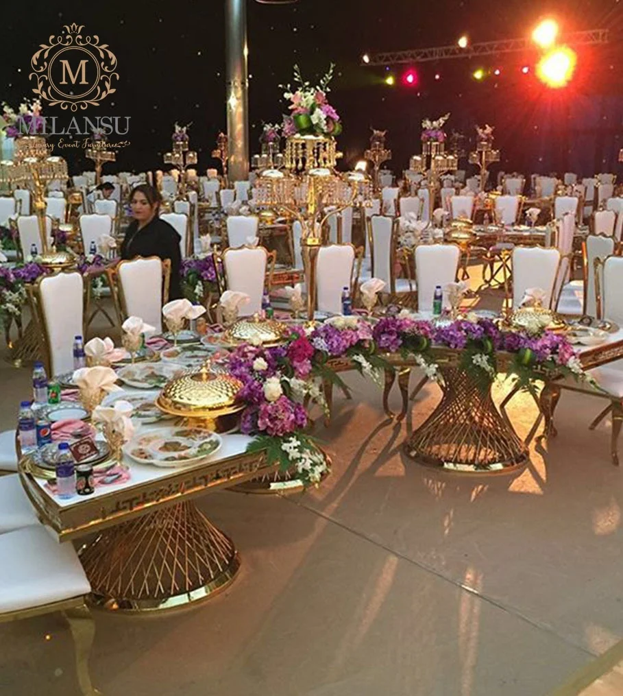 
 Жених и невеста из нержавеющей стали круглый стеклянный вечерние обеденные столы и стулья для свадьбы и праздника  