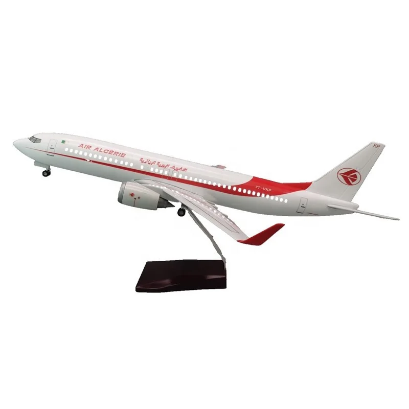 Hot Gifts Items Boeing737-800 Scale 1:85 47cm AIR ALGERIE Desktop Airplane Model with Wheels and LED Light
