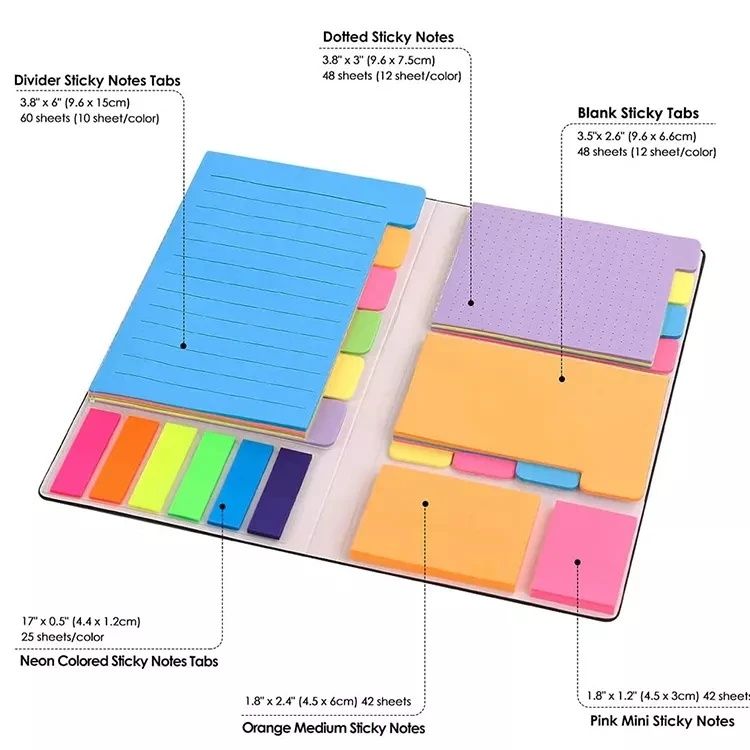 Портативный многоцветный Мини-блокнот, блокнот для записей, оптовая продажа, индивидуальный логотип, самоклеящиеся блокноты