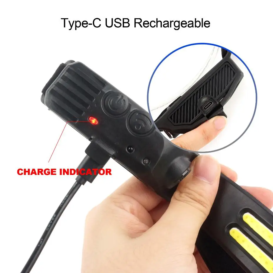 Flexible Silicone Headlight Waterproof 450Lumens COB 230 degrees LED Wide Beam Rechargeable with Motion Sensor Headlamp