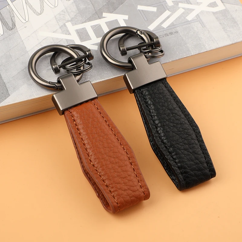 High Quality Factory Custom Wholesale Leather Car Logo Metal Embossed Keychain Zinc Alloy Keychain